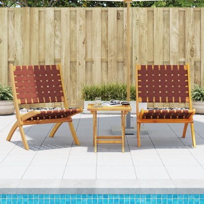 vidaXL Chaises de jardin 2 pcs Pliantes Rouges Bois d'acacia massif et tissu