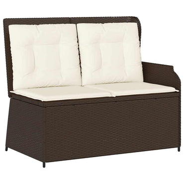 vidaXL Gartenbank Verstellbar mit Kissen Braun Poly Rattan