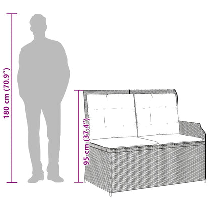 vidaXL Gartenbank Verstellbar mit Kissen Beige Poly Rattan