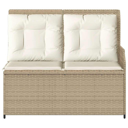 vidaXL Banc de jardin réglable avec coussins Beige Résine tressée