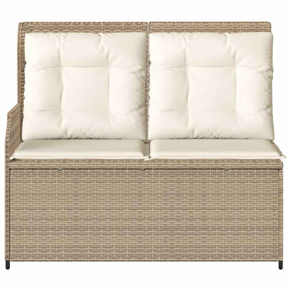 vidaXL Banc de jardin réglable avec coussins Beige Résine tressée