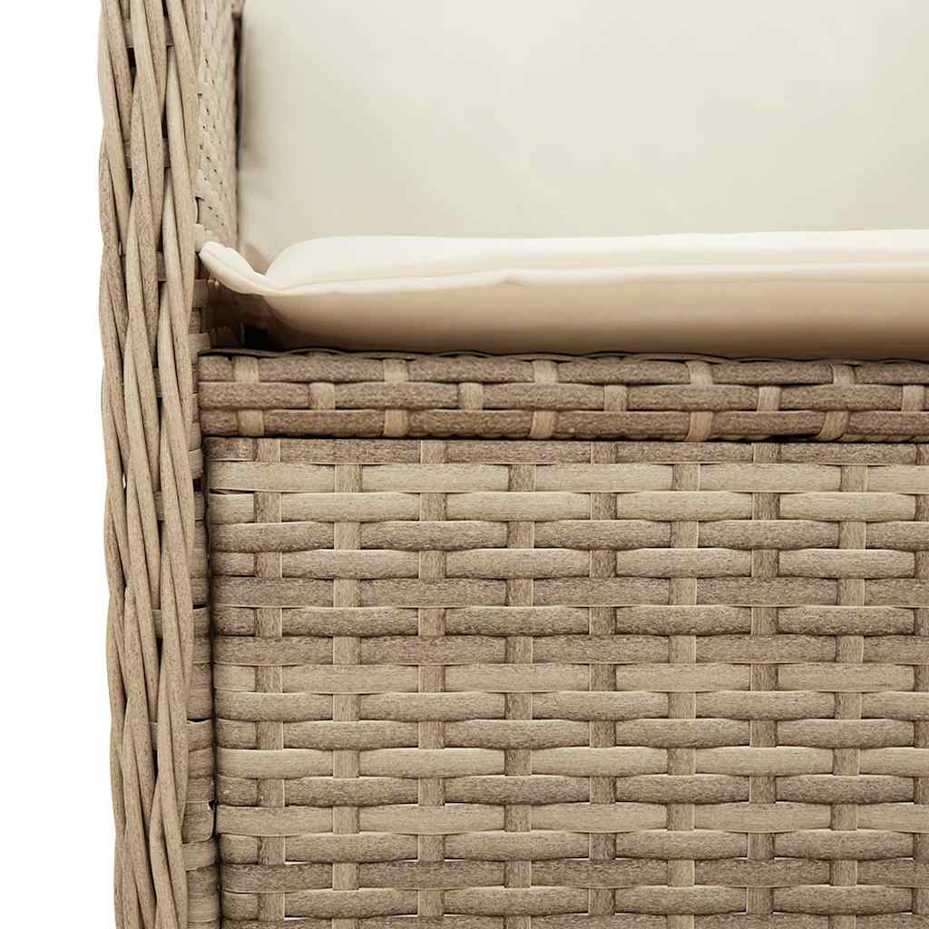 vidaXL Banc de jardin réglable avec coussins Beige Résine tressée