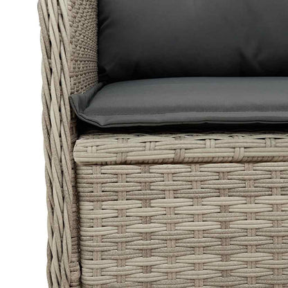 vidaXL Gartenbank Verstellbar mit Kissen Hellgrau Poly Rattan