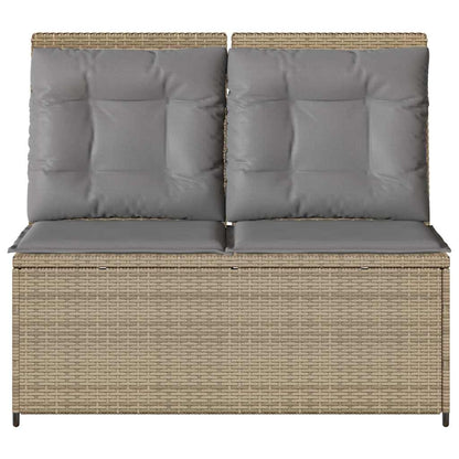 vidaXL Banc de jardin réglable avec coussins Beige Résine tressée