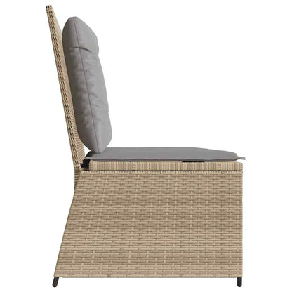 vidaXL Banc de jardin réglable avec coussins Beige Résine tressée
