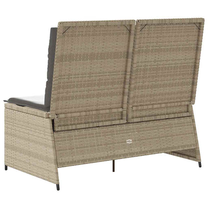 vidaXL Banc de jardin réglable avec coussins Beige Résine tressée