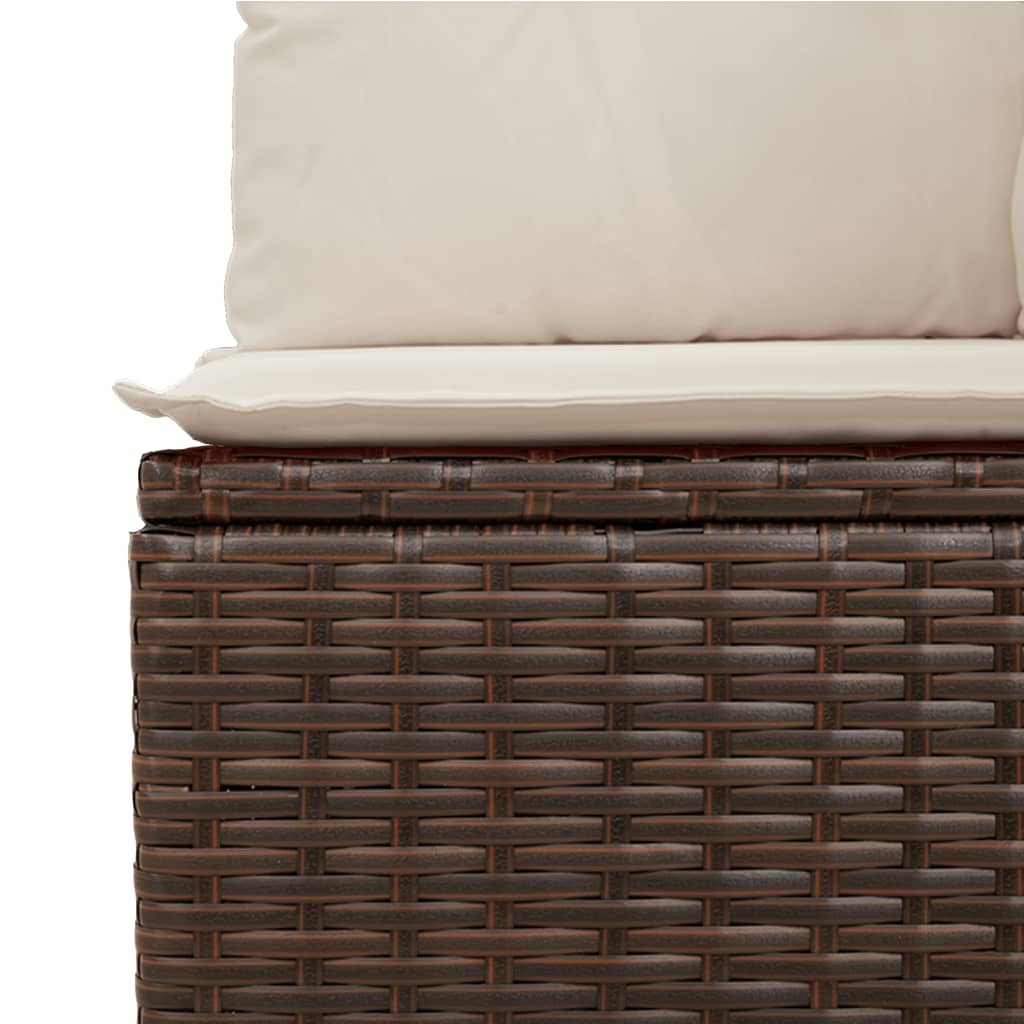 vidaXL Gartensessel mit Liegefunktion und Kissen Braun Poly Rattan