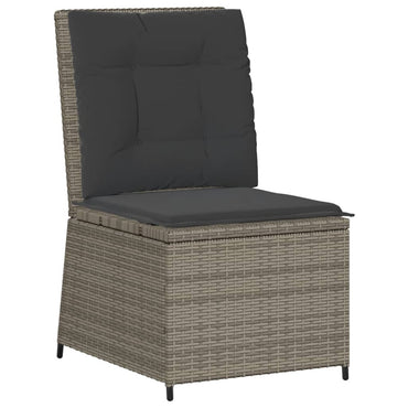 vidaXL Fauteuil de jardin inclinable avec coussin Résine tressée Gris