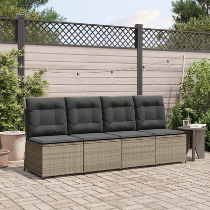 vidaXL Fauteuil de jardin inclinable avec coussin Résine tressée Gris
