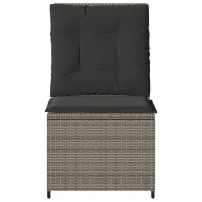 vidaXL Fauteuil de jardin inclinable avec coussin Résine tressée Gris