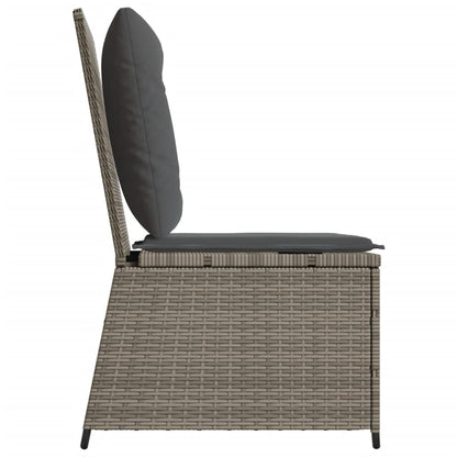 vidaXL Fauteuil de jardin inclinable avec coussin Résine tressée Gris