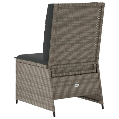 vidaXL Fauteuil de jardin inclinable avec coussin Résine tressée Gris