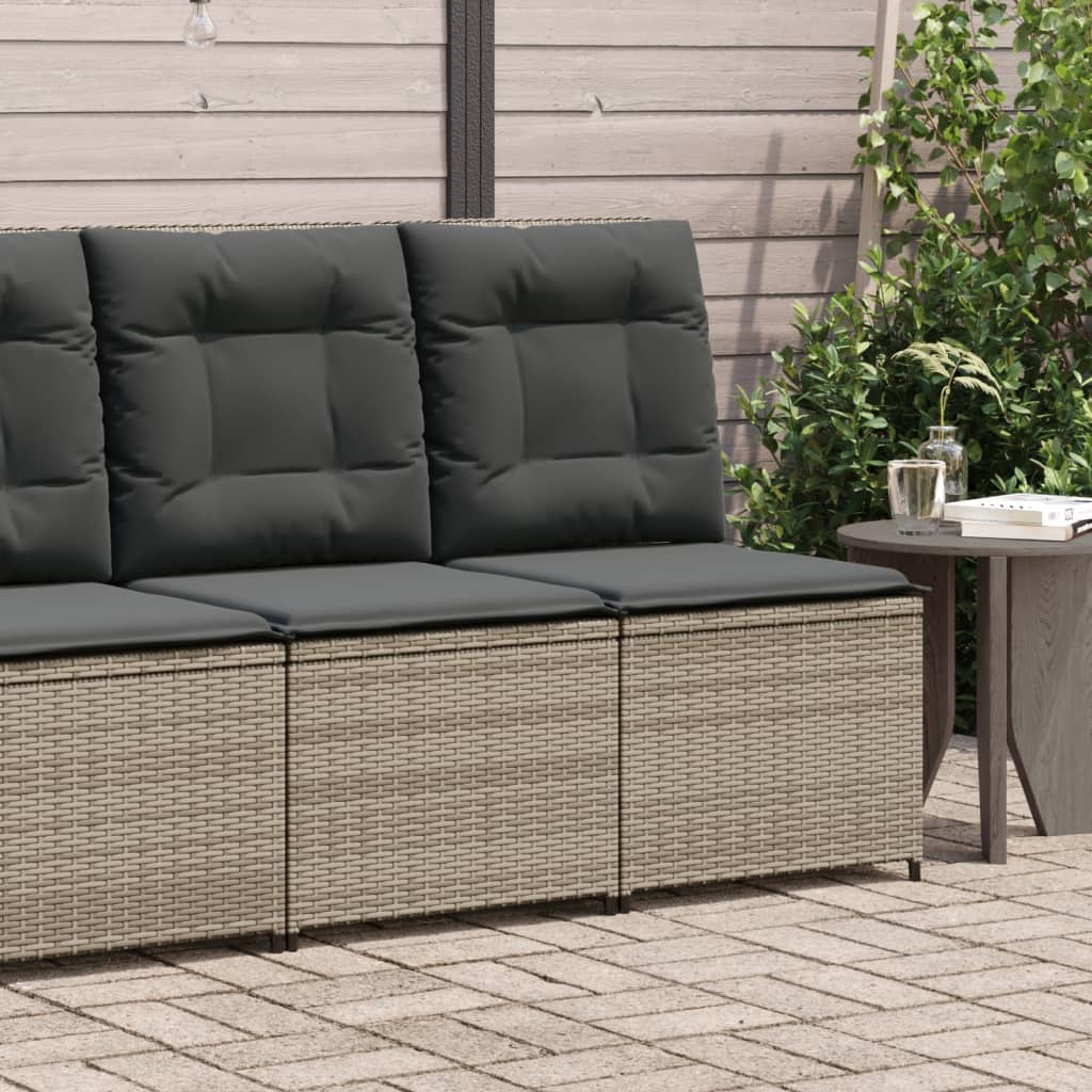 vidaXL Fauteuil de jardin inclinable avec coussin Résine tressée Gris