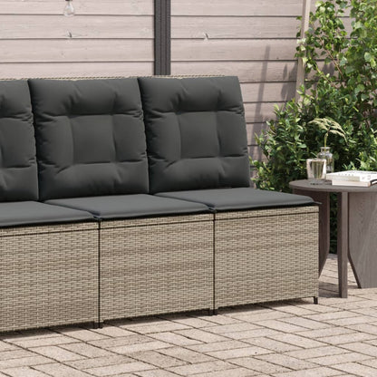 vidaXL Fauteuil de jardin inclinable avec coussin Résine tressée Gris