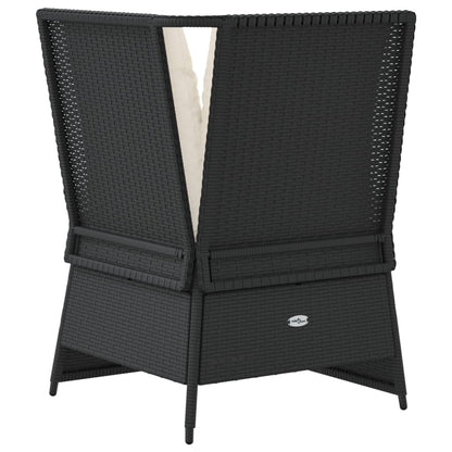 vidaXL Garten-Ecksofa mit Kissen Schwarz Poly Rattan