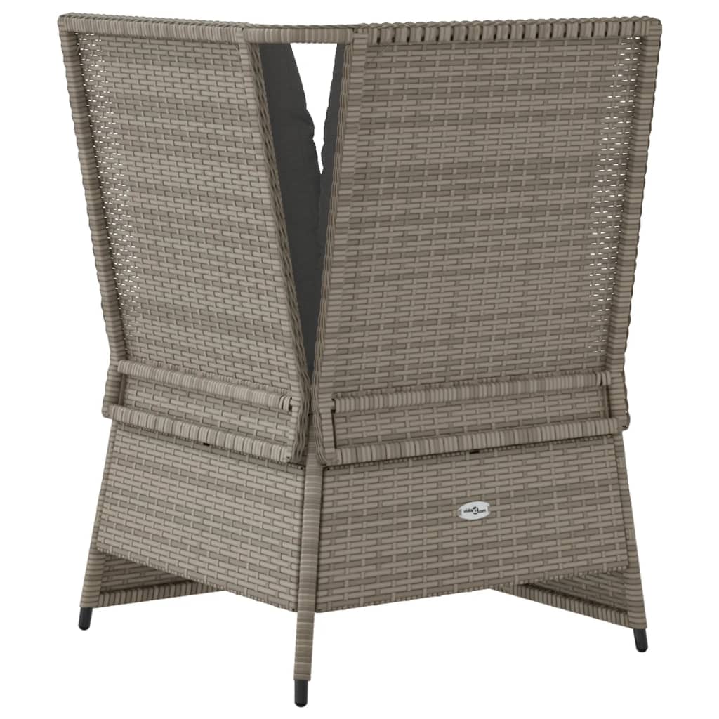 vidaXL Garten-Ecksofa mit Kissen Grau Poly Rattan