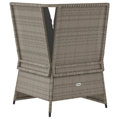 vidaXL Garten-Ecksofa mit Kissen Grau Poly Rattan