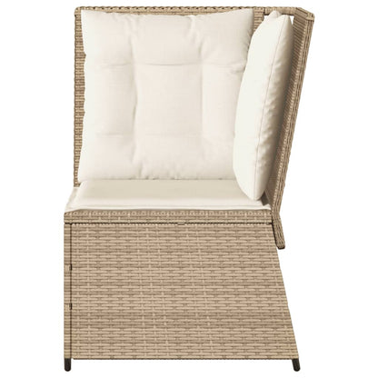 vidaXL Garten-Ecksofa mit Kissen Beige Poly Rattan