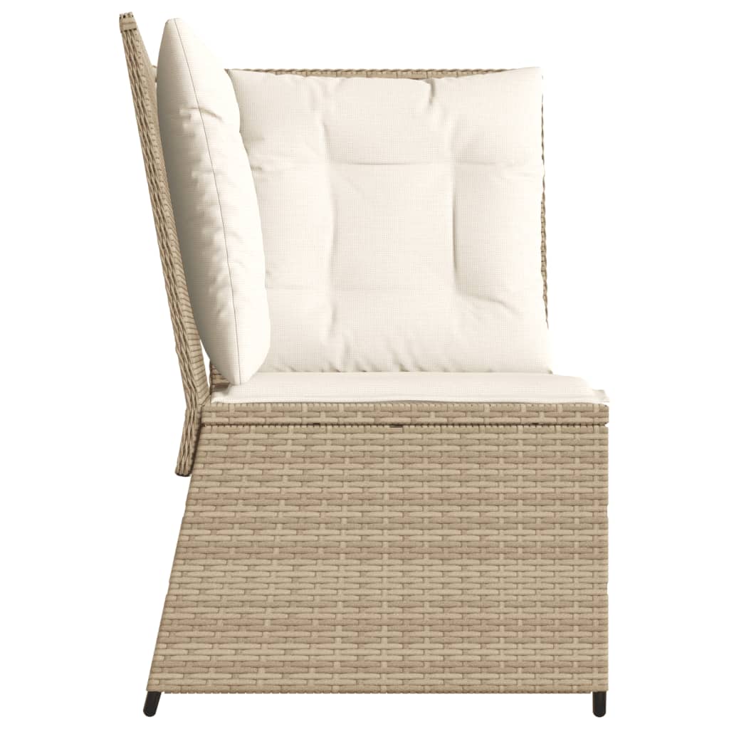 vidaXL Garten-Ecksofa mit Kissen Beige Poly Rattan