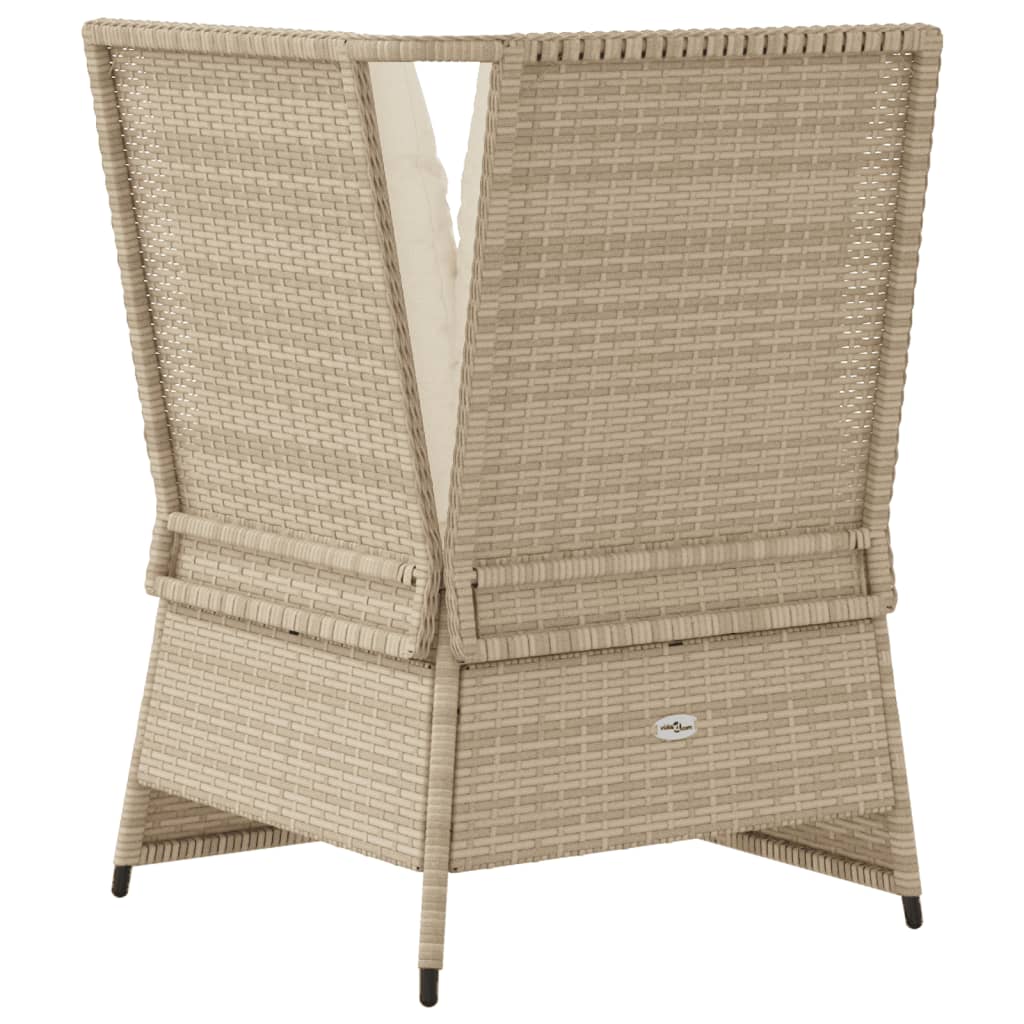 vidaXL Garten-Ecksofa mit Kissen Beige Poly Rattan