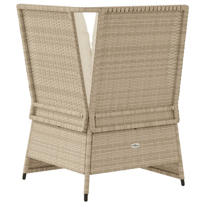 vidaXL Garten-Ecksofa mit Kissen Beige Poly Rattan