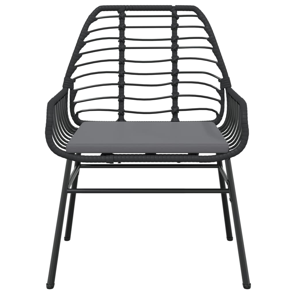 vidaXL Gartenstühle 2 Stk. mit Kissen Schwarz Poly Rattan