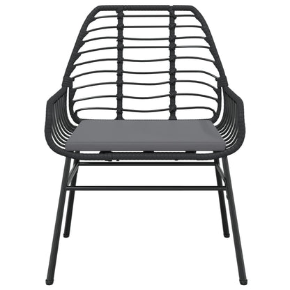 vidaXL Gartenstühle 2 Stk. mit Kissen Schwarz Poly Rattan