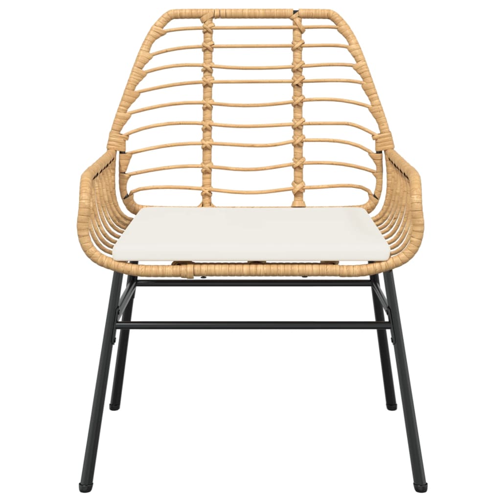vidaXL Gartenstühle 2 Stk. mit Kissen Braun Poly Rattan
