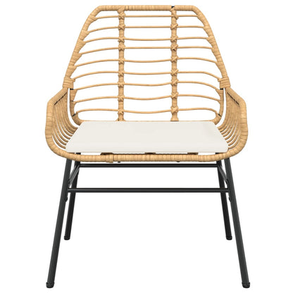 vidaXL Gartenstühle 2 Stk. mit Kissen Braun Poly Rattan