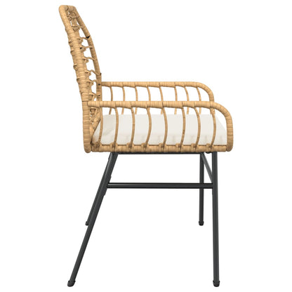 vidaXL Gartenstühle 2 Stk. mit Kissen Braun Poly Rattan