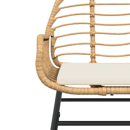 vidaXL Gartenstühle 2 Stk. mit Kissen Braun Poly Rattan