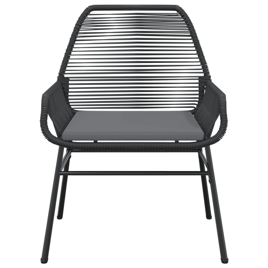 vidaXL Gartenstühle 2 Stk. mit Kissen Schwarz Poly Rattan
