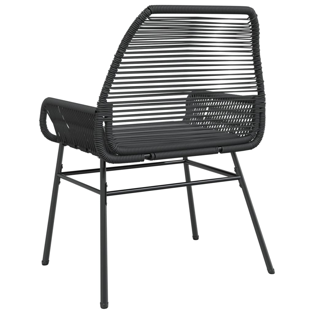vidaXL Gartenstühle 2 Stk. mit Kissen Schwarz Poly Rattan
