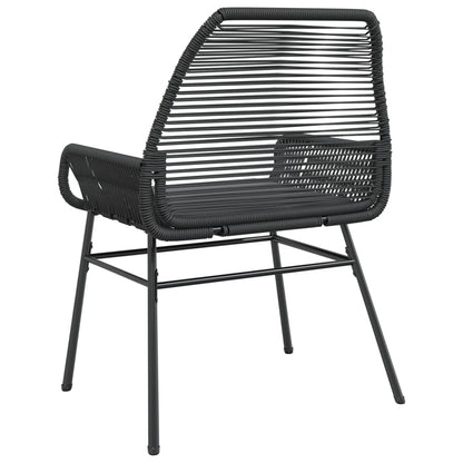vidaXL Gartenstühle 2 Stk. mit Kissen Schwarz Poly Rattan