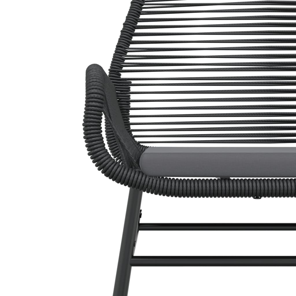 vidaXL Gartenstühle 2 Stk. mit Kissen Schwarz Poly Rattan