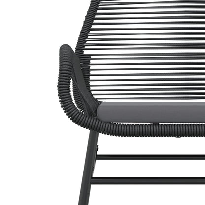 vidaXL Gartenstühle 2 Stk. mit Kissen Schwarz Poly Rattan