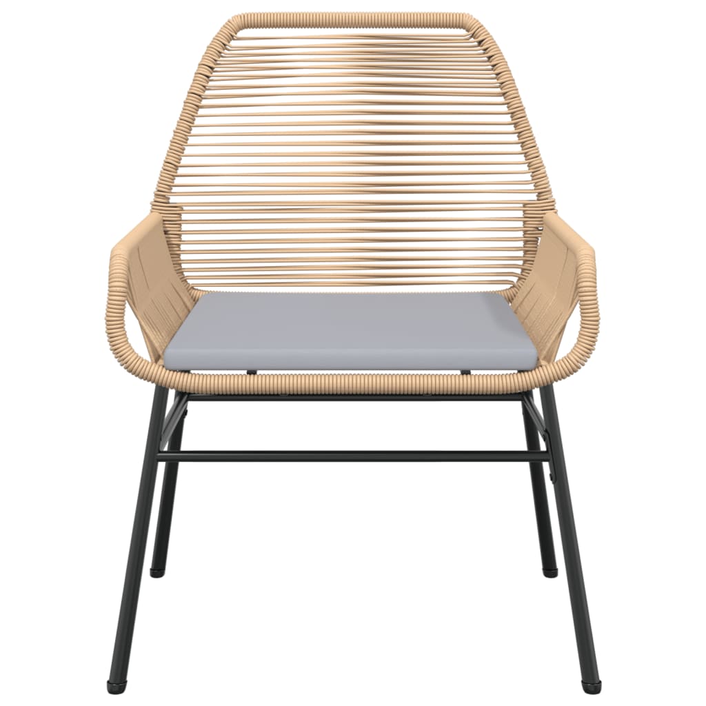 vidaXL Gartenstühle 2 Stk. mit Kissen Braun Poly Rattan