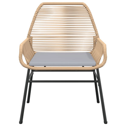 vidaXL Gartenstühle 2 Stk. mit Kissen Braun Poly Rattan