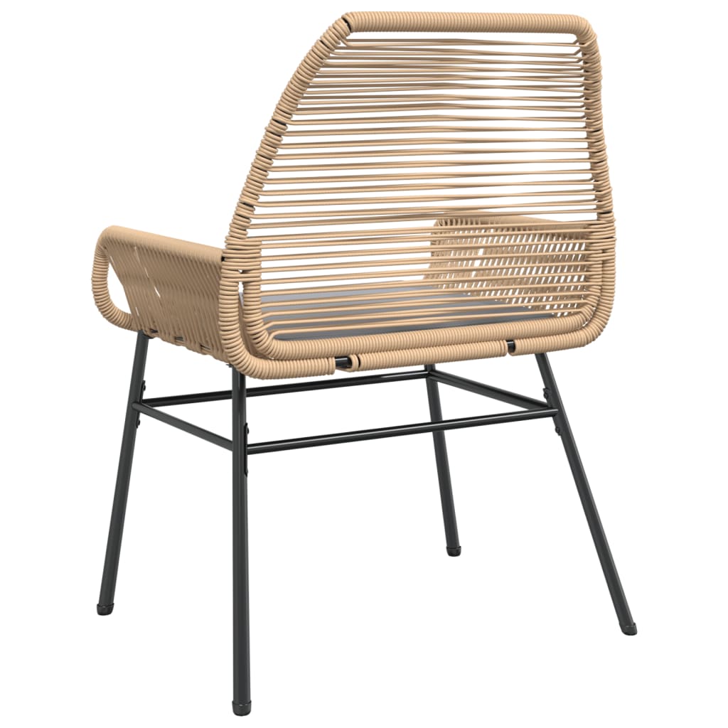vidaXL Gartenstühle 2 Stk. mit Kissen Braun Poly Rattan