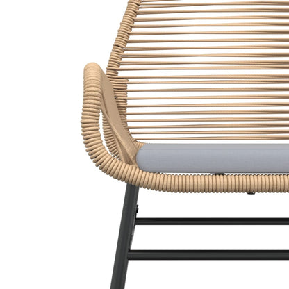 vidaXL Gartenstühle 2 Stk. mit Kissen Braun Poly Rattan