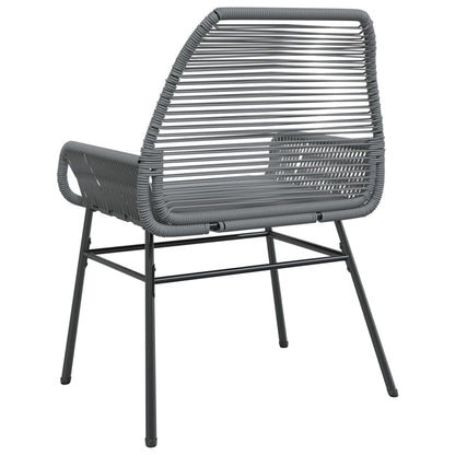 vidaXL Gartenstühle 2 Stk. mit Kissen Grau Poly Rattan