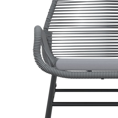 vidaXL Gartenstühle 2 Stk. mit Kissen Grau Poly Rattan