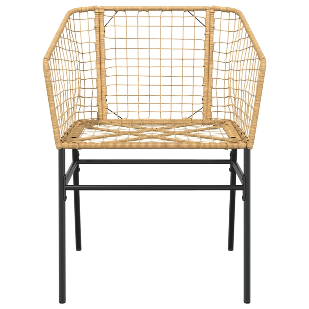 vidaXL Gartenstühle 2 Stk. Braun Poly Rattan