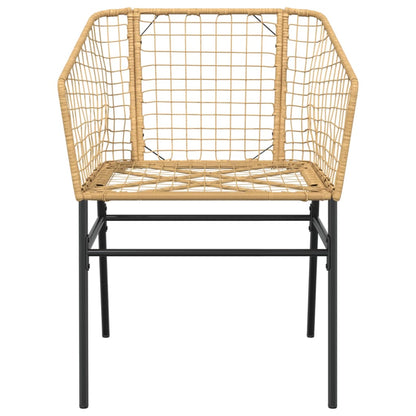 vidaXL Gartenstühle 2 Stk. Braun Poly Rattan