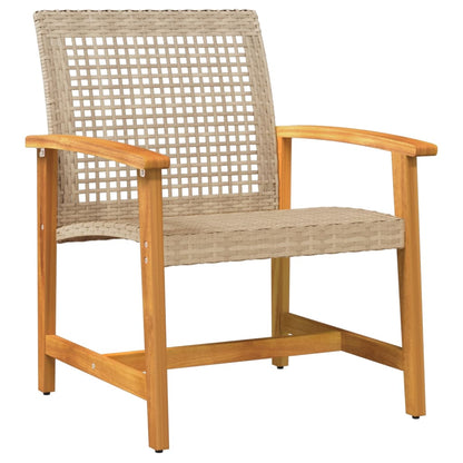 vidaXL Chaises de jardin 2 pcs Beige Résine tressée et bois d'acacia