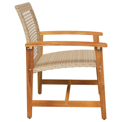 vidaXL Chaises de jardin 2 pcs Beige Résine tressée et bois d'acacia