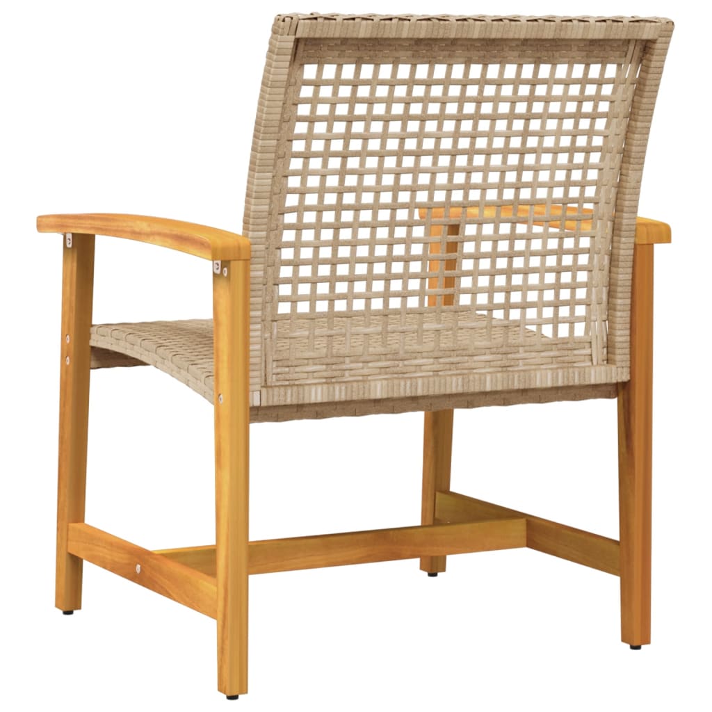 vidaXL Chaises de jardin 2 pcs Beige Résine tressée et bois d'acacia