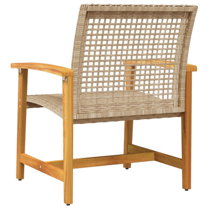 vidaXL Chaises de jardin 2 pcs Beige Résine tressée et bois d'acacia