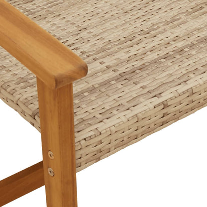 vidaXL Chaises de jardin 2 pcs Beige Résine tressée et bois d'acacia