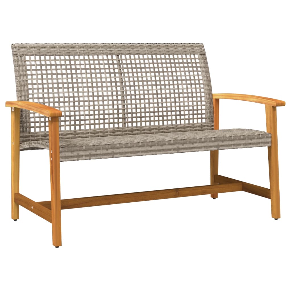 vidaXL Salon de jardin 5 pcs gris en résine tressée et bois d'acacia